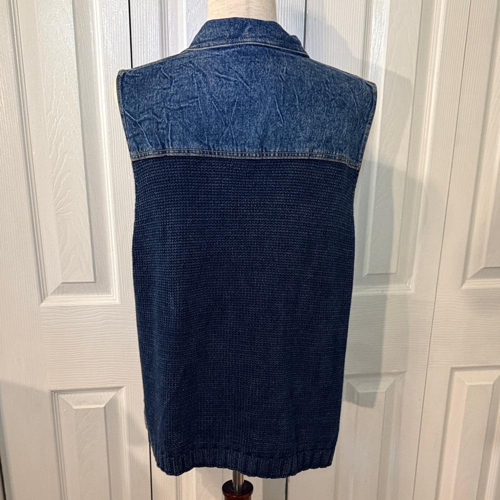 PBJ Blues Denim & Knit Best Women’s Size XL Blue Snap Front - Picture 5 of 9